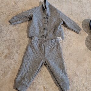 Gray Quilted Baby Outfit 6 Months
